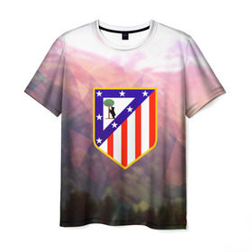 Мужская футболка 3D с принтом Атлетико Мадрид в Кировске, 100% полиэфир | прямой крой, круглый вырез горловины, длина до линии бедер | атлетико