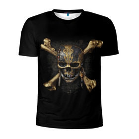 Мужская футболка 3D спортивная с принтом Пираты Карибского моря 5 в Кировске, 100% полиэстер с улучшенными характеристиками | приталенный силуэт, круглая горловина, широкие плечи, сужается к линии бедра | мертвецы | салазар