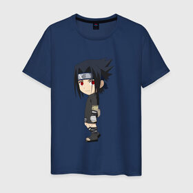 Мужская футболка хлопок с принтом Sasuke Uchiha в Кировске, 100% хлопок | прямой крой, круглый вырез горловины, длина до линии бедер, слегка спущенное плечо. | 