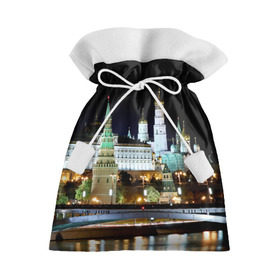 Подарочный 3D мешок с принтом Москва в Кировске, 100% полиэстер | Размер: 29*39 см | город | ночь | пейзаж