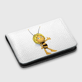Картхолдер с принтом с принтом Пчелка Майя в Кировске, натуральная матовая кожа | размер 7,3 х 10 см; кардхолдер имеет 4 кармана для карт; | Тематика изображения на принте: пчелка майя