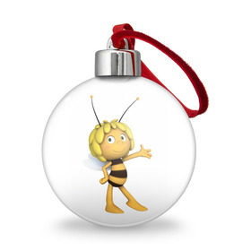 Ёлочный шар с принтом Пчелка Майя в Кировске, Пластик | Диаметр: 77 мм | пчелка майя