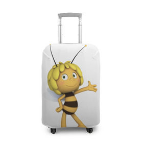 Чехол для чемодана 3D с принтом Пчелка Майя в Кировске, 86% полиэфир, 14% спандекс | двустороннее нанесение принта, прорези для ручек и колес | пчелка майя