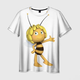 Мужская футболка 3D с принтом Пчелка Майя в Кировске, 100% полиэфир | прямой крой, круглый вырез горловины, длина до линии бедер | пчелка майя