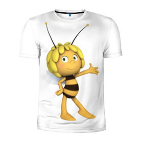 Мужская футболка 3D спортивная с принтом Пчелка Майя в Кировске, 100% полиэстер с улучшенными характеристиками | приталенный силуэт, круглая горловина, широкие плечи, сужается к линии бедра | пчелка майя