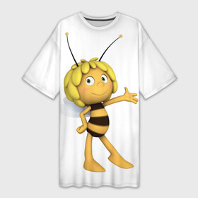 Платье-футболка 3D с принтом Пчелка Майя в Кировске,  |  | Тематика изображения на принте: пчелка майя