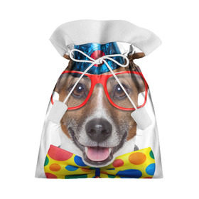 Подарочный 3D мешок с принтом Джек рассел - клоун в Кировске, 100% полиэстер | Размер: 29*39 см | волкодав | дворняжка | джек | джек рассел | домашние животные | любимец | мопс | овчарка | пес | песик | питомец | рассел | сенбернар | собака | собачка