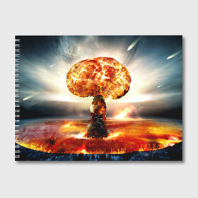 Альбом для рисования с принтом Атомный взрыв в Кировске, 100% бумага
 | матовая бумага, плотность 200 мг. | Тематика изображения на принте: city | earth | explosion | mushroom | night | nuclear | sky | атомный | взрыв | город | гриб | земля | небо | ночь
