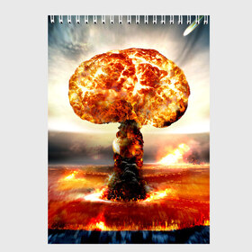 Скетчбук с принтом Атомный взрыв в Кировске, 100% бумага
 | 48 листов, плотность листов — 100 г/м2, плотность картонной обложки — 250 г/м2. Листы скреплены сверху удобной пружинной спиралью | city | earth | explosion | mushroom | night | nuclear | sky | атомный | взрыв | город | гриб | земля | небо | ночь
