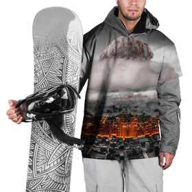 Накидка на куртку 3D с принтом Атомный взрыв в Кировске, 100% полиэстер |  | city | earth | explosion | heaven | mushroom | nuclear | атомный | взрыв | город | гриб | земля | небо