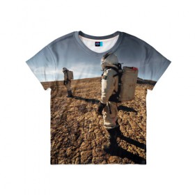 Детская футболка 3D с принтом Люди на Марсе в Кировске, 100% гипоаллергенный полиэфир | прямой крой, круглый вырез горловины, длина до линии бедер, чуть спущенное плечо, ткань немного тянется | Тематика изображения на принте: 