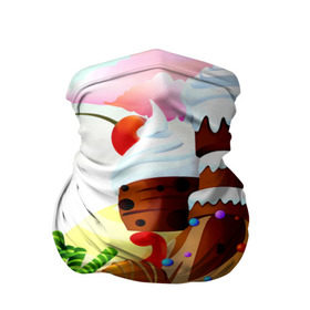 Бандана-труба 3D с принтом Candy Town в Кировске, 100% полиэстер, ткань с особыми свойствами — Activecool | плотность 150‒180 г/м2; хорошо тянется, но сохраняет форму | конфеты | пирожные | сладости | яркий