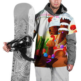 Накидка на куртку 3D с принтом Candy Town в Кировске, 100% полиэстер |  | Тематика изображения на принте: конфеты | пирожные | сладости | яркий