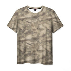 Мужская футболка 3D с принтом Камуфляж в Кировске, 100% полиэфир | прямой крой, круглый вырез горловины, длина до линии бедер | Тематика изображения на принте: камуфляж | песок | пустыня | разведка | спецназ
