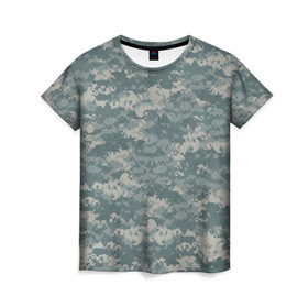 Женская футболка 3D с принтом Камуфляж пиксельный в Кировске, 100% полиэфир ( синтетическое хлопкоподобное полотно) | прямой крой, круглый вырез горловины, длина до линии бедер | армия | камуфляж | пиксель