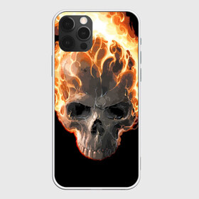 Чехол для iPhone 12 Pro Max с принтом Череп в огне в Кировске, Силикон |  | Тематика изображения на принте: background | black | death | fire | flame | skeleton | skull | огонь | пламя | скелет | фон | череп | черный