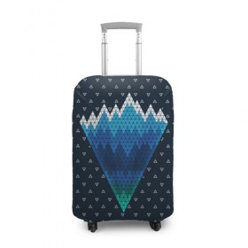 Чехол для чемодана 3D с принтом Геометрические горы в Кировске, 86% полиэфир, 14% спандекс | двустороннее нанесение принта, прорези для ручек и колес | geometry | mountain | геометрия