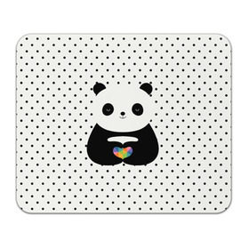 Коврик прямоугольный с принтом Любовь панды в Кировске, натуральный каучук | размер 230 х 185 мм; запечатка лицевой стороны | Тематика изображения на принте: animal | bear | beast | forest | heart | love | nature | panda | животное | зверь | лес | любовь | медведь | панда | природа | сердце | страсть