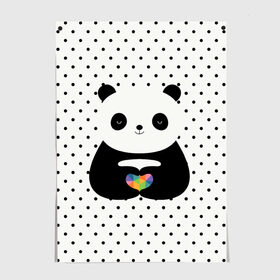 Постер с принтом Любовь панды в Кировске, 100% бумага
 | бумага, плотность 150 мг. Матовая, но за счет высокого коэффициента гладкости имеет небольшой блеск и дает на свету блики, но в отличии от глянцевой бумаги не покрыта лаком | animal | bear | beast | forest | heart | love | nature | panda | животное | зверь | лес | любовь | медведь | панда | природа | сердце | страсть