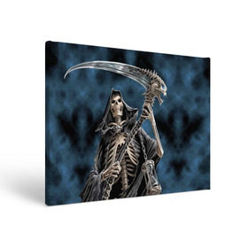 Холст прямоугольный с принтом Скелетон в Кировске, 100% ПВХ |  | death | skeleton | skull | капюшон | коса | скелет | череп