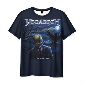Мужская футболка 3D с принтом Megadeth. The Blackest Crow в Кировске, 100% полиэфир | прямой крой, круглый вырез горловины, длина до линии бедер | dave | megadeth | metal | mustaine | rattlehead | rock | thrash | vic | дейв | мастейн | мегадет | метал | рок | треш