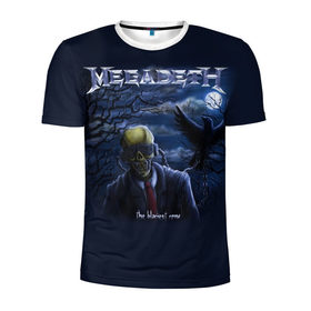 Мужская футболка 3D спортивная с принтом Megadeth. The Blackest Crow в Кировске, 100% полиэстер с улучшенными характеристиками | приталенный силуэт, круглая горловина, широкие плечи, сужается к линии бедра | dave | megadeth | metal | mustaine | rattlehead | rock | thrash | vic | дейв | мастейн | мегадет | метал | рок | треш