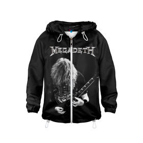 Детская ветровка 3D с принтом Dave Mustaine в Кировске, 100% полиэстер | подол и капюшон оформлены резинкой с фиксаторами, по бокам два кармана без застежек, один потайной карман на груди | dave | megadeth | metal | mustaine | rattlehead | rock | thrash | vic | дейв | мастейн | мегадет | метал | рок | треш