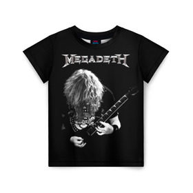 Детская футболка 3D с принтом Dave Mustaine в Кировске, 100% гипоаллергенный полиэфир | прямой крой, круглый вырез горловины, длина до линии бедер, чуть спущенное плечо, ткань немного тянется | dave | megadeth | metal | mustaine | rattlehead | rock | thrash | vic | дейв | мастейн | мегадет | метал | рок | треш