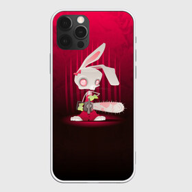 Чехол для iPhone 12 Pro Max с принтом Заяц с бензопилой в Кировске, Силикон |  | Тематика изображения на принте: бензопила | девушке | зайка | заяц | красная | мульт | мультфильм | прикол | ужас | цветы
