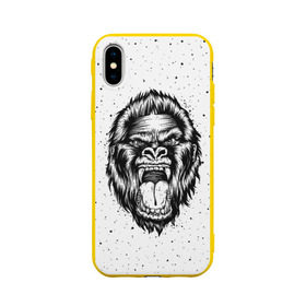 Чехол для Apple iPhone X силиконовый матовый с принтом Рык гориллы в Кировске, Силикон | Печать на задней стороне чехла, без боковой панели | animal | beast | gorilla | head | monkey | nature | rage | roar | голова | горилла | жиивотное | зверь | обезьяна | природа | рык | ярость