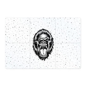 Магнитный плакат 3Х2 с принтом Рык гориллы в Кировске, Полимерный материал с магнитным слоем | 6 деталей размером 9*9 см | animal | beast | gorilla | head | monkey | nature | rage | roar | голова | горилла | жиивотное | зверь | обезьяна | природа | рык | ярость