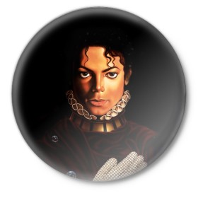 Значок с принтом Король Майкл Джексон в Кировске,  металл | круглая форма, металлическая застежка в виде булавки | king | michael jackson | pop music | король | майкл | музыка | перчатка | поп музыка