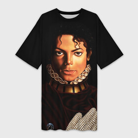 Платье-футболка 3D с принтом Король Майкл Джексон в Кировске,  |  | king | michael jackson | pop music | король | майкл | музыка | перчатка | поп музыка