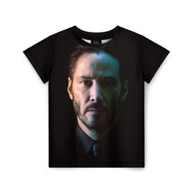 Детская футболка 3D с принтом Киану Ривз Keanu Reeves в Кировске, 100% гипоаллергенный полиэфир | прямой крой, круглый вырез горловины, длина до линии бедер, чуть спущенное плечо, ткань немного тянется | киану ривз keanu reeves