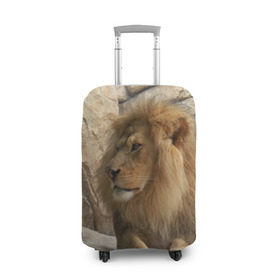 Чехол для чемодана 3D с принтом Лев в Кировске, 86% полиэфир, 14% спандекс | двустороннее нанесение принта, прорези для ручек и колес | амурский | животные | киса | кот | котенок | кошка | лев | львица | пума | рысь | серый | тигр | хищник