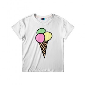 Детская футболка 3D с принтом Мороженка в Кировске, 100% гипоаллергенный полиэфир | прямой крой, круглый вырез горловины, длина до линии бедер, чуть спущенное плечо, ткань немного тянется | Тематика изображения на принте: 