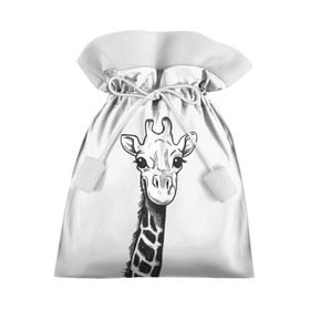 Подарочный 3D мешок с принтом Жираф в Кировске, 100% полиэстер | Размер: 29*39 см | Тематика изображения на принте: арт | взгляд | глаза | животные | жираф | прикольные