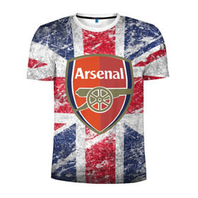 Мужская футболка 3D спортивная с принтом British Arsenal в Кировске, 100% полиэстер с улучшенными характеристиками | приталенный силуэт, круглая горловина, широкие плечи, сужается к линии бедра | арсена | британский флаг | эмблема