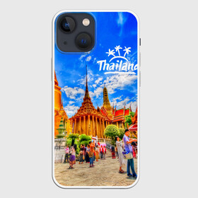 Чехол для iPhone 13 mini с принтом Таиланд в Кировске,  |  | architecture | bangkok | clouds | landmark | people | sky | temple of the emerald buddha | thailand | tourism | архитектура | бангкок | достопримечательность | люди | небо | облака | таиланд | туризм | храм изумрудного будды