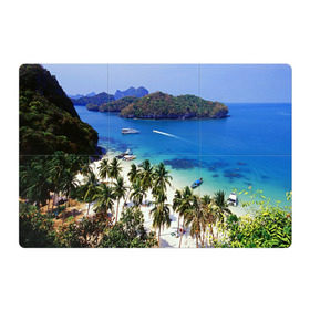 Магнитный плакат 3Х2 с принтом Таиланд в Кировске, Полимерный материал с магнитным слоем | 6 деталей размером 9*9 см | beach | clouds | islands | palm trees | people | sand | sea | ships | sky | thailand | tourism | корабли | люди | море | небо | облака | острова | пальмы | песок | пляж | таиланд | туризм