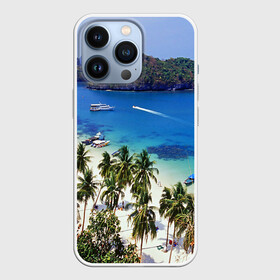 Чехол для iPhone 13 Pro с принтом Таиланд в Кировске,  |  | beach | clouds | islands | palm trees | people | sand | sea | ships | sky | thailand | tourism | корабли | люди | море | небо | облака | острова | пальмы | песок | пляж | таиланд | туризм