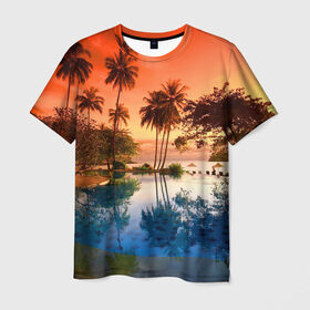 Мужская футболка 3D с принтом Таиланд в Кировске, 100% полиэфир | прямой крой, круглый вырез горловины, длина до линии бедер | Тематика изображения на принте: beach | clouds | hiking | sea | sky | sunset | swimming pool | thailand | бассейн | закат | море | небо | облака | пляж | таиланд | туризм