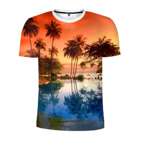 Мужская футболка 3D спортивная с принтом Таиланд в Кировске, 100% полиэстер с улучшенными характеристиками | приталенный силуэт, круглая горловина, широкие плечи, сужается к линии бедра | Тематика изображения на принте: beach | clouds | hiking | sea | sky | sunset | swimming pool | thailand | бассейн | закат | море | небо | облака | пляж | таиланд | туризм