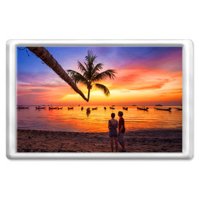 Магнит 45*70 с принтом Таиланд в Кировске, Пластик | Размер: 78*52 мм; Размер печати: 70*45 | Тематика изображения на принте: beach | clouds | love | palm tree | people | sea | sky | sunset | thailand | tourism | закат | любовь | люди | море | небо | облака | пальма | пляж | таиланд | туризм