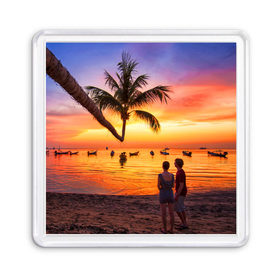 Магнит 55*55 с принтом Таиланд в Кировске, Пластик | Размер: 65*65 мм; Размер печати: 55*55 мм | Тематика изображения на принте: beach | clouds | love | palm tree | people | sea | sky | sunset | thailand | tourism | закат | любовь | люди | море | небо | облака | пальма | пляж | таиланд | туризм