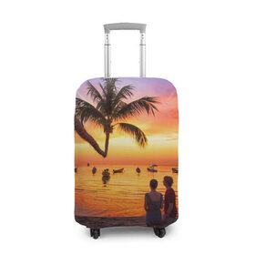 Чехол для чемодана 3D с принтом Таиланд в Кировске, 86% полиэфир, 14% спандекс | двустороннее нанесение принта, прорези для ручек и колес | beach | clouds | love | palm tree | people | sea | sky | sunset | thailand | tourism | закат | любовь | люди | море | небо | облака | пальма | пляж | таиланд | туризм