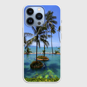 Чехол для iPhone 13 Pro с принтом Таиланд в Кировске,  |  | clouds | hiking | sea | sky | swimming pool | thailand | trees | бассейн | море | небо | облака | пальмы | таиланд | туризм