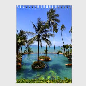 Скетчбук с принтом Таиланд в Кировске, 100% бумага
 | 48 листов, плотность листов — 100 г/м2, плотность картонной обложки — 250 г/м2. Листы скреплены сверху удобной пружинной спиралью | clouds | hiking | sea | sky | swimming pool | thailand | trees | бассейн | море | небо | облака | пальмы | таиланд | туризм