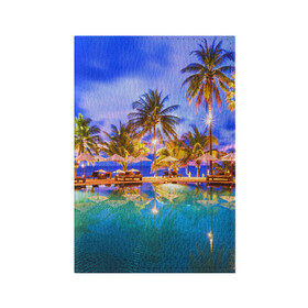 Обложка для паспорта матовая кожа с принтом Таиланд в Кировске, натуральная матовая кожа | размер 19,3 х 13,7 см; прозрачные пластиковые крепления | clouds | pool | reflection | sea | sky | sunset | thailand | tourism | trees | water | бассейн | вода | закат | море | небо | облака | отражение | пальмы | таиланд | туризм
