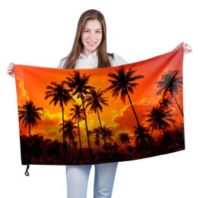 Флаг 3D с принтом Таиланд в Кировске, 100% полиэстер | плотность ткани — 95 г/м2, размер — 67 х 109 см. Принт наносится с одной стороны | clouds | nature | palms | sky | sunset | thailand | tourism | закат | небо | облака | пальмы | природа | таиланд | туризм